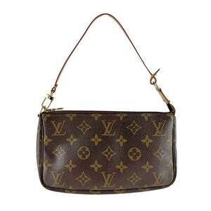 LOUIS VUITTON Brown Monogram Canvas Pochette Mini Bag